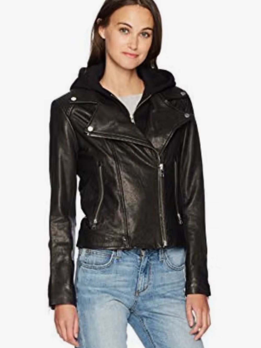 Soia & Kyo Allison Black Leather Moto Jacket XS